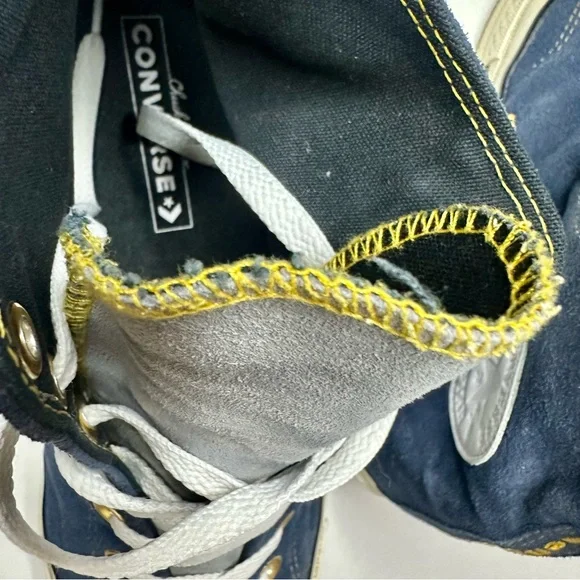 🥂SOLD🥂Converse Chuck Taylor Blue Suede Maize Detail Custom Sneakers, 10 - Picture 12 of 14